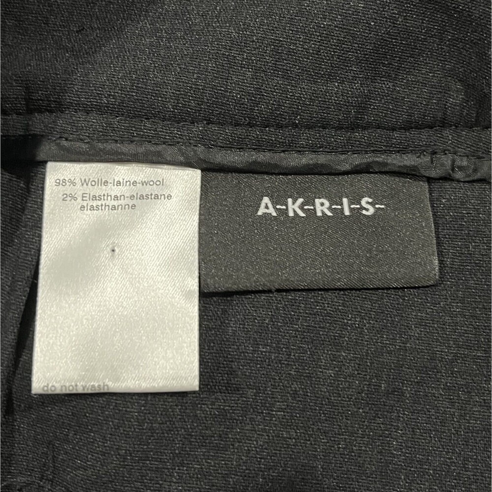 Akris Pants Womens US Sz 12 Black Wool Dress Trousers Career Wide Leg - Picture 7 of 10